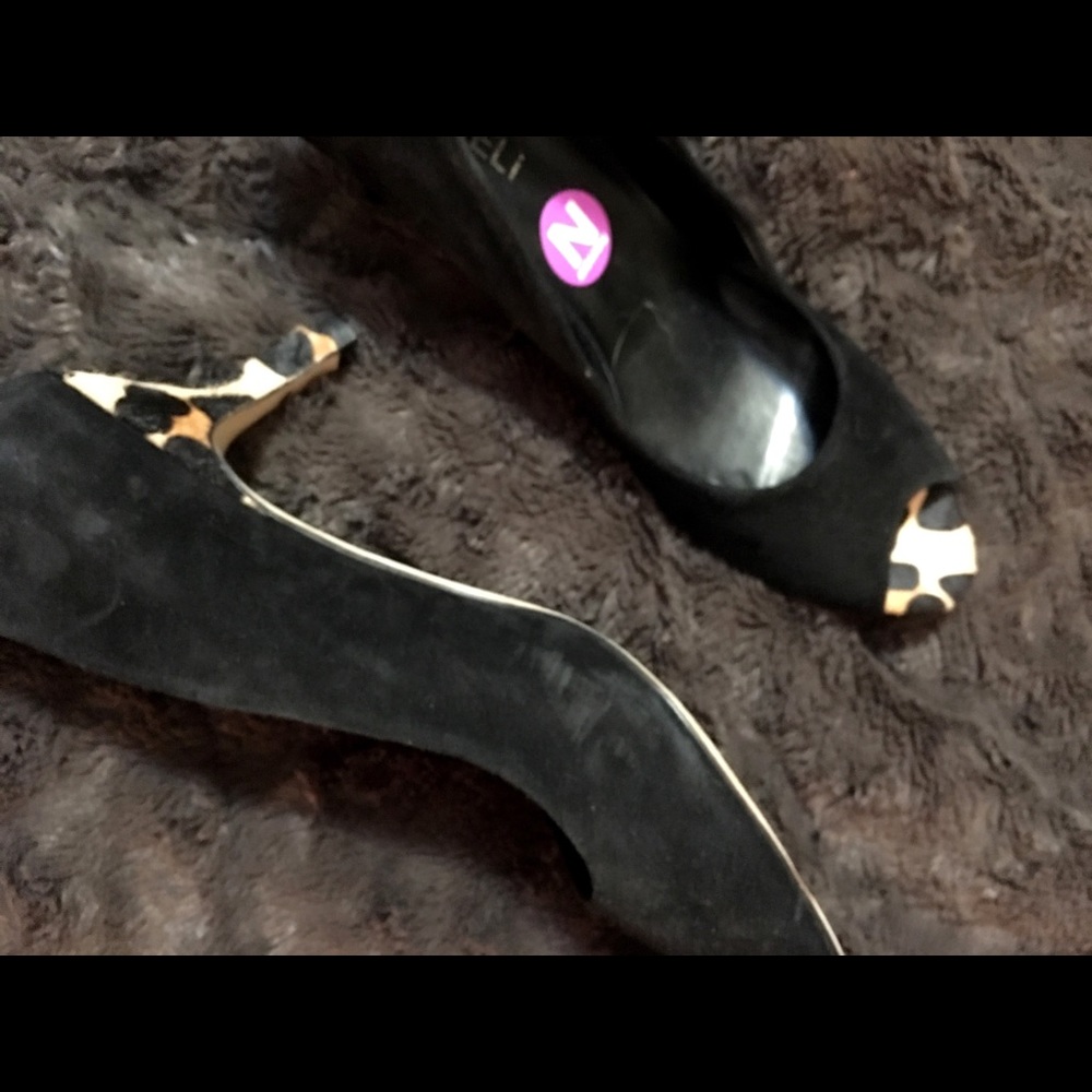 VANELI OPEN TOE PUMPS SUEDE & LEOPARD SIZE 9.5 NEW